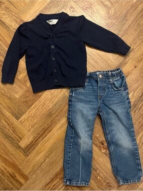 H&M Navy Knit Cardigan 3-4T